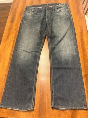 Silver Brand Gordie Men's Classic Straight Leg Jeans - Dark Blue 40 x 32